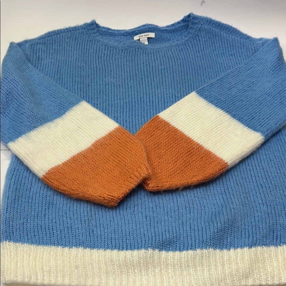 Nine West Women's Soft Blue Crew Neck Sweater - Picture 8 of 16